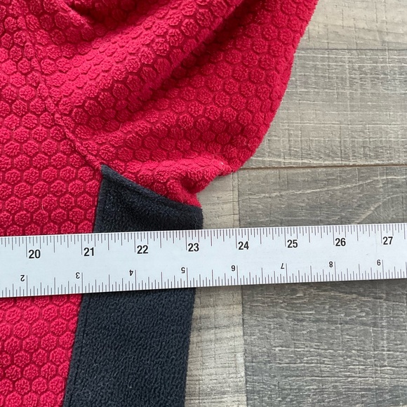 Mountain Hardwear Octans Fleece Jacket Men's LARGE Red Black Full Zip Textured - Picture 9 of 14